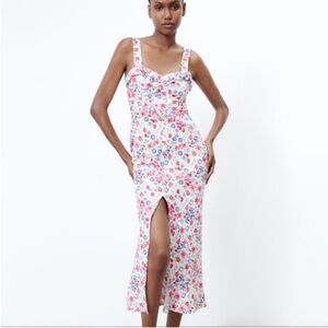 Zara Multicolor Floral Midi Dress